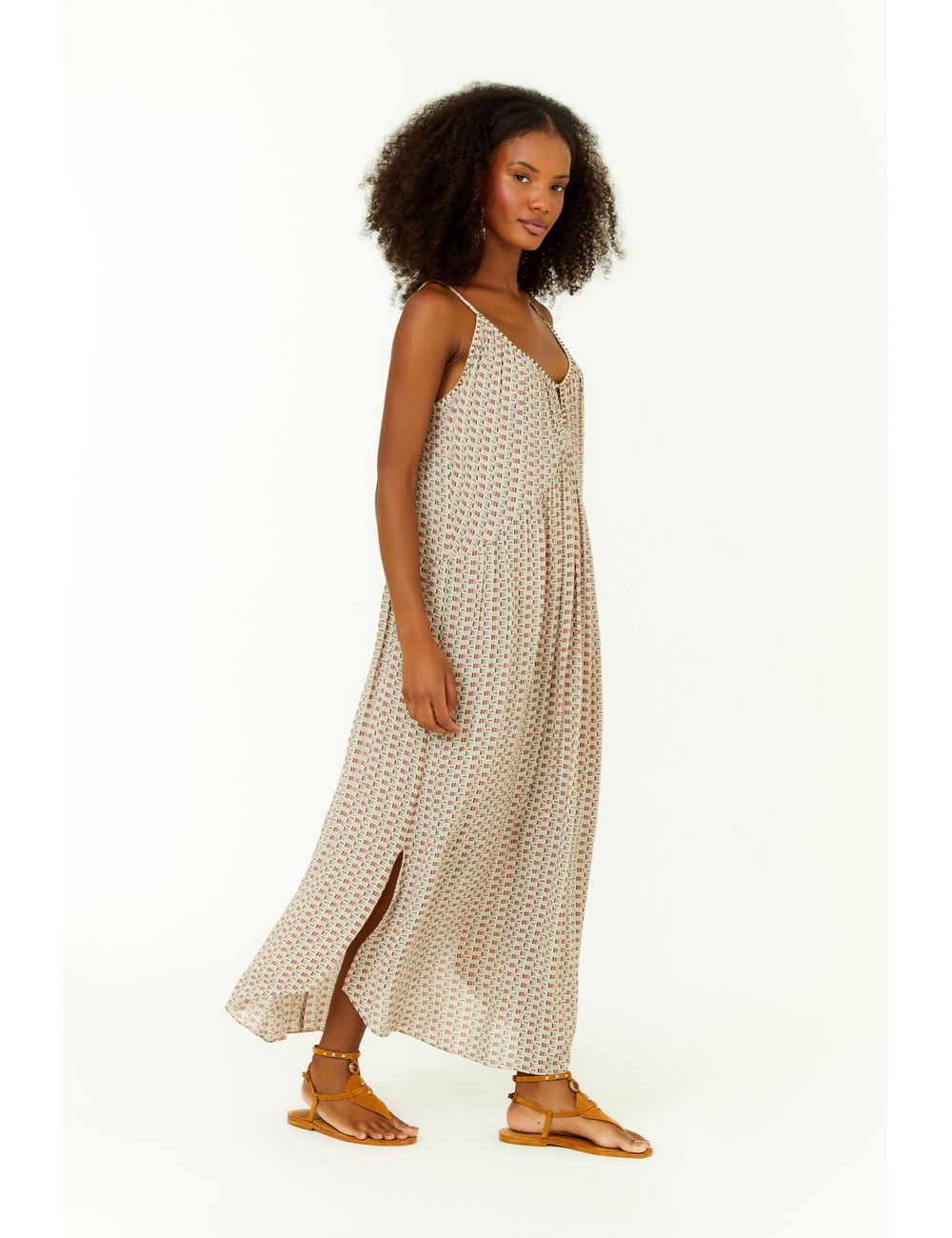 Vestido Midi Ggt Estampa Mosaic