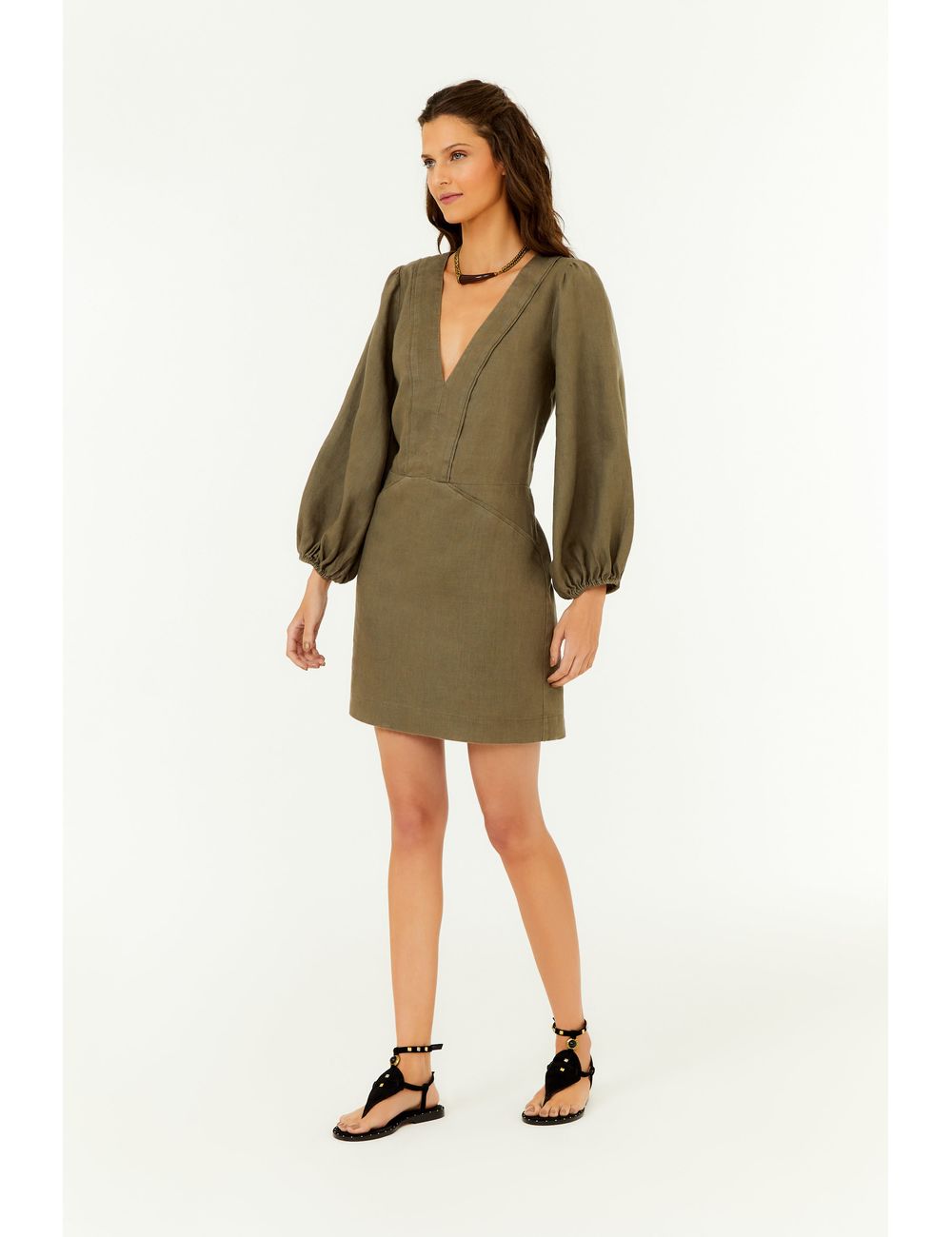 Vestido Curto Linho