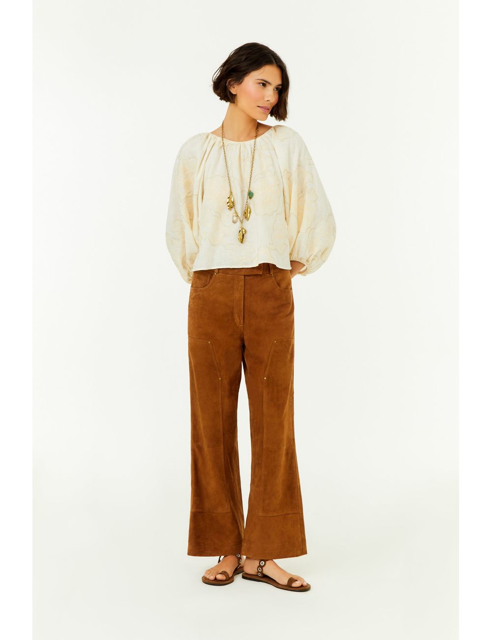 Calça Couro Chamois