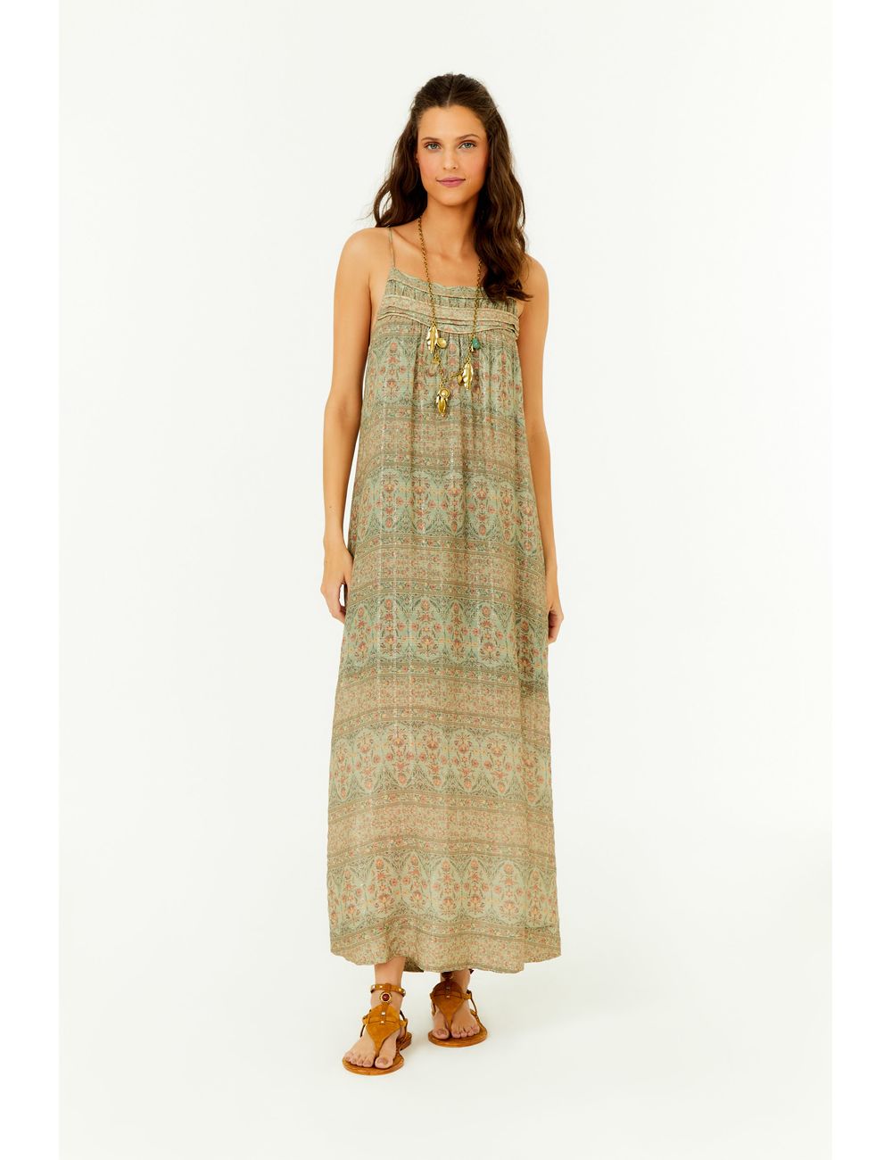 Vestido Midi Pala Estampa Petala