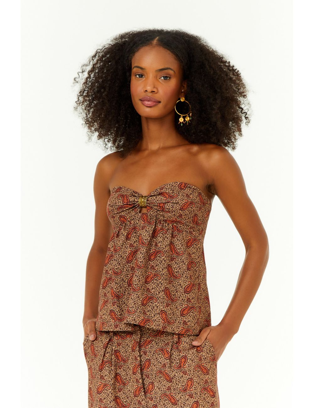 Blusa Sem Manga Estampa Maya