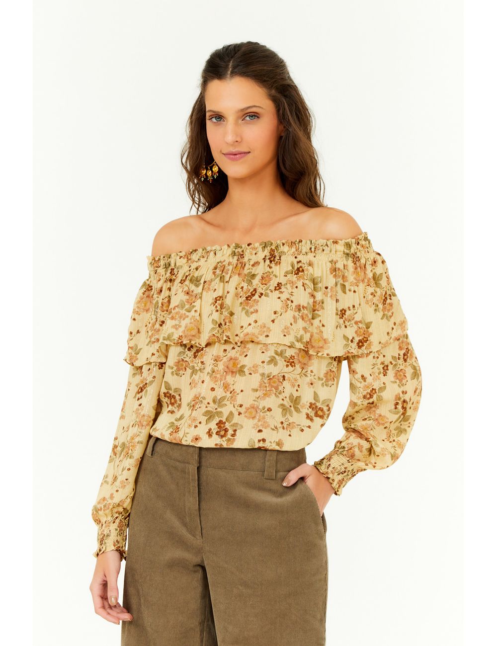 Blusa Ombro a Ombro Estampa Blush