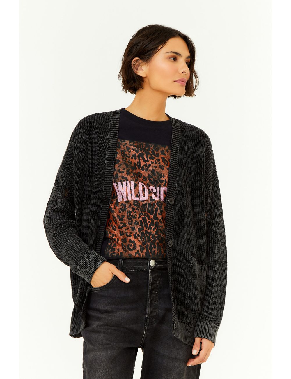 Cardigan Tricot Destroyed