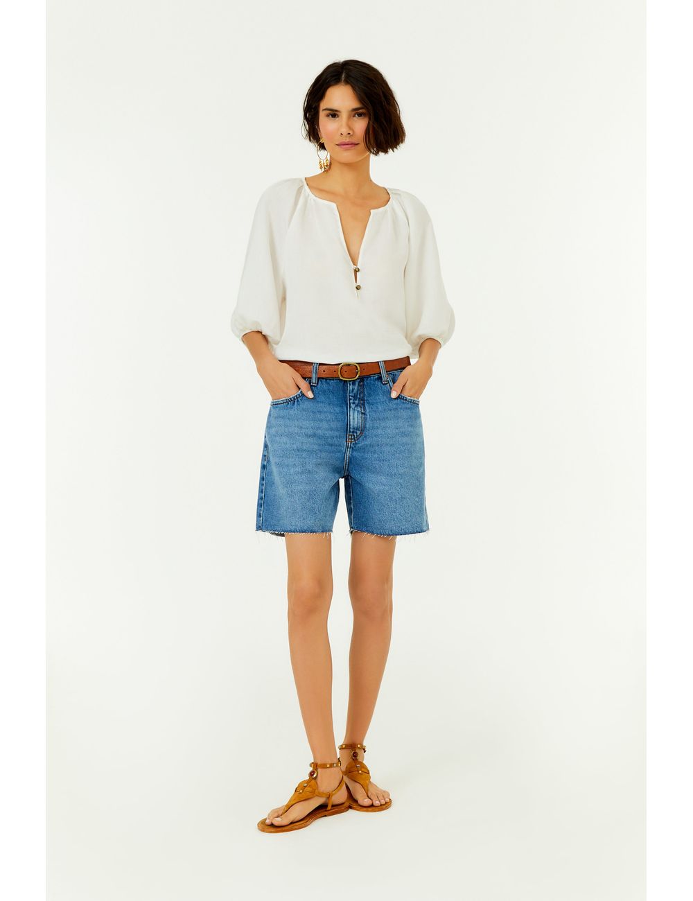 Bermuda Jeans Used Barra a Fio