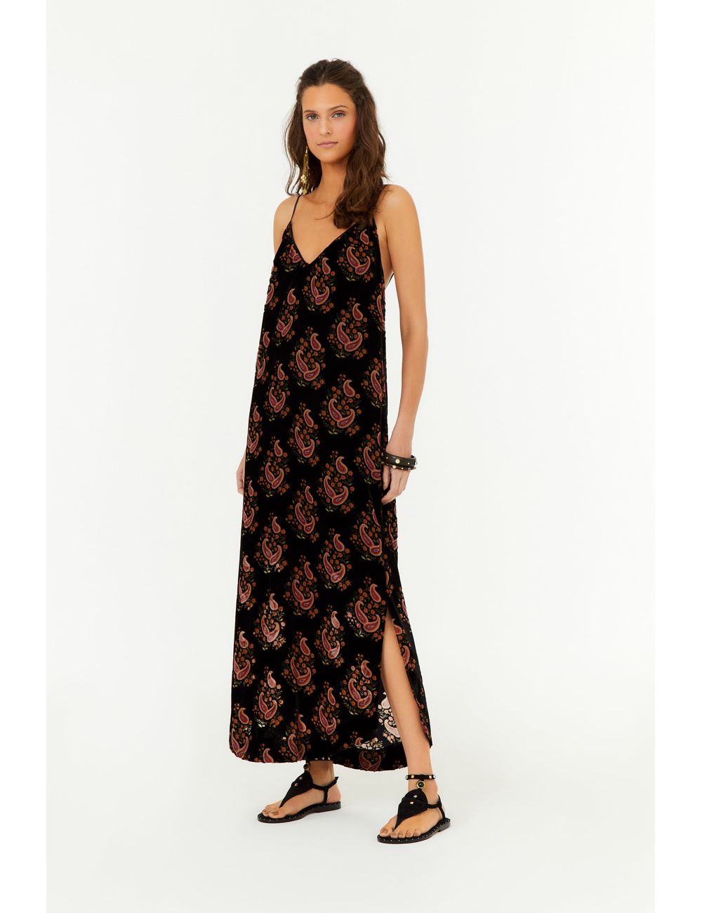 Vestido Midi Veludo Devore