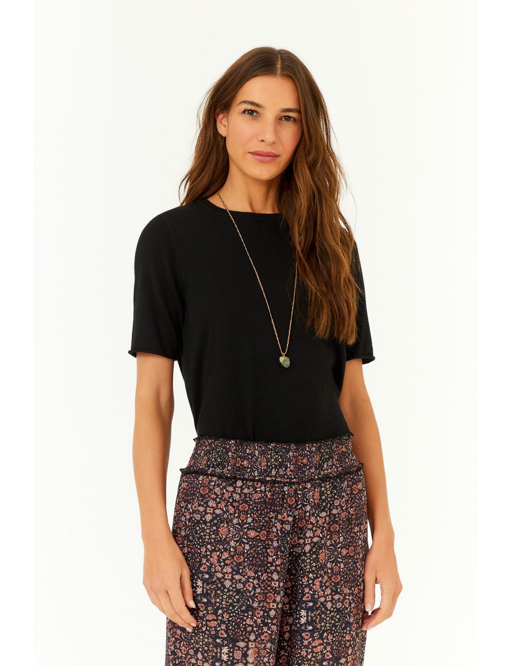 Blusa Tricot Decote Careca