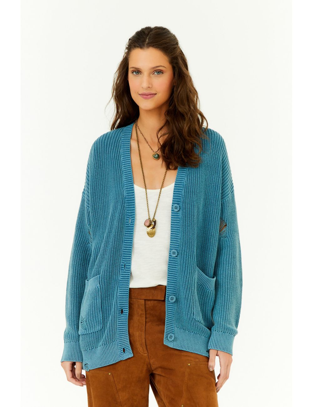 Cardigan Tricot Destroyed