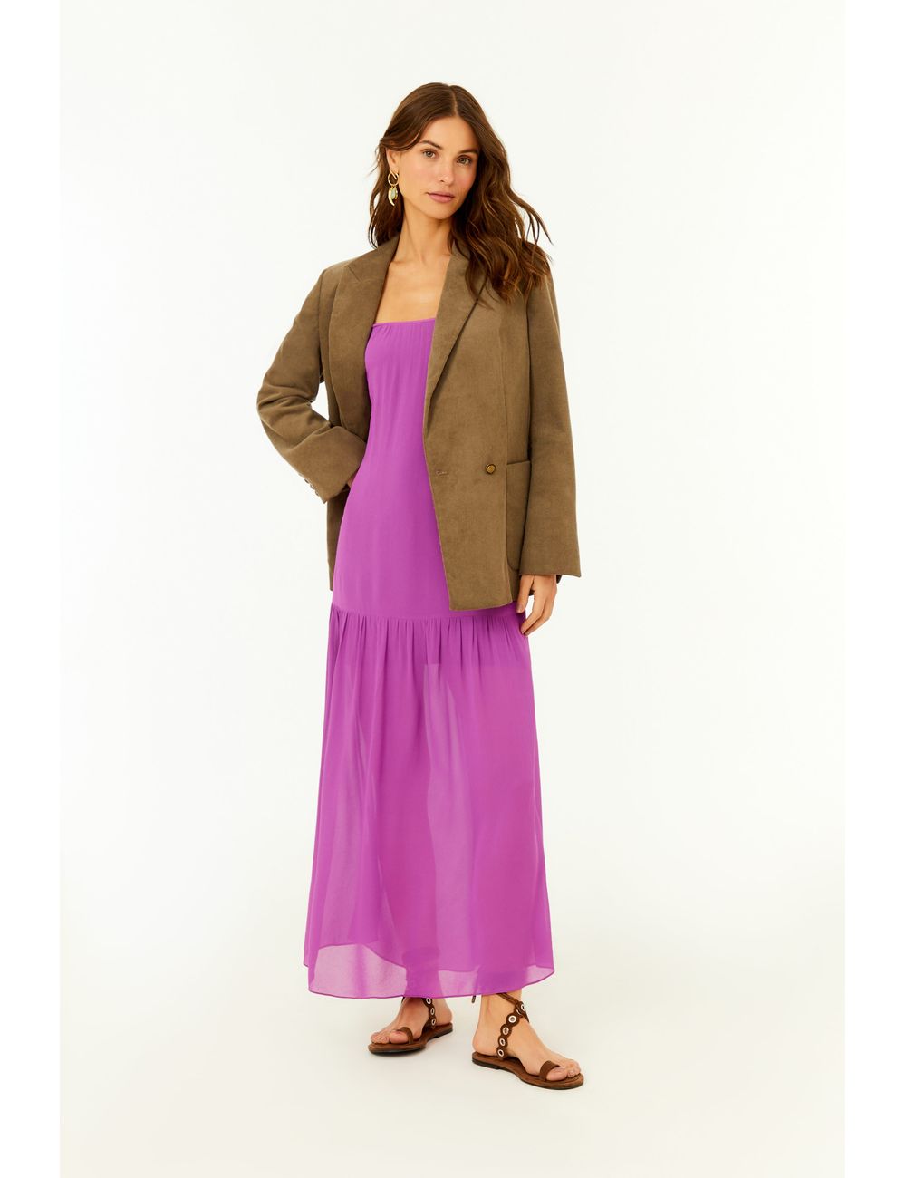 Vestido Midi Ggt Recorte Franzido