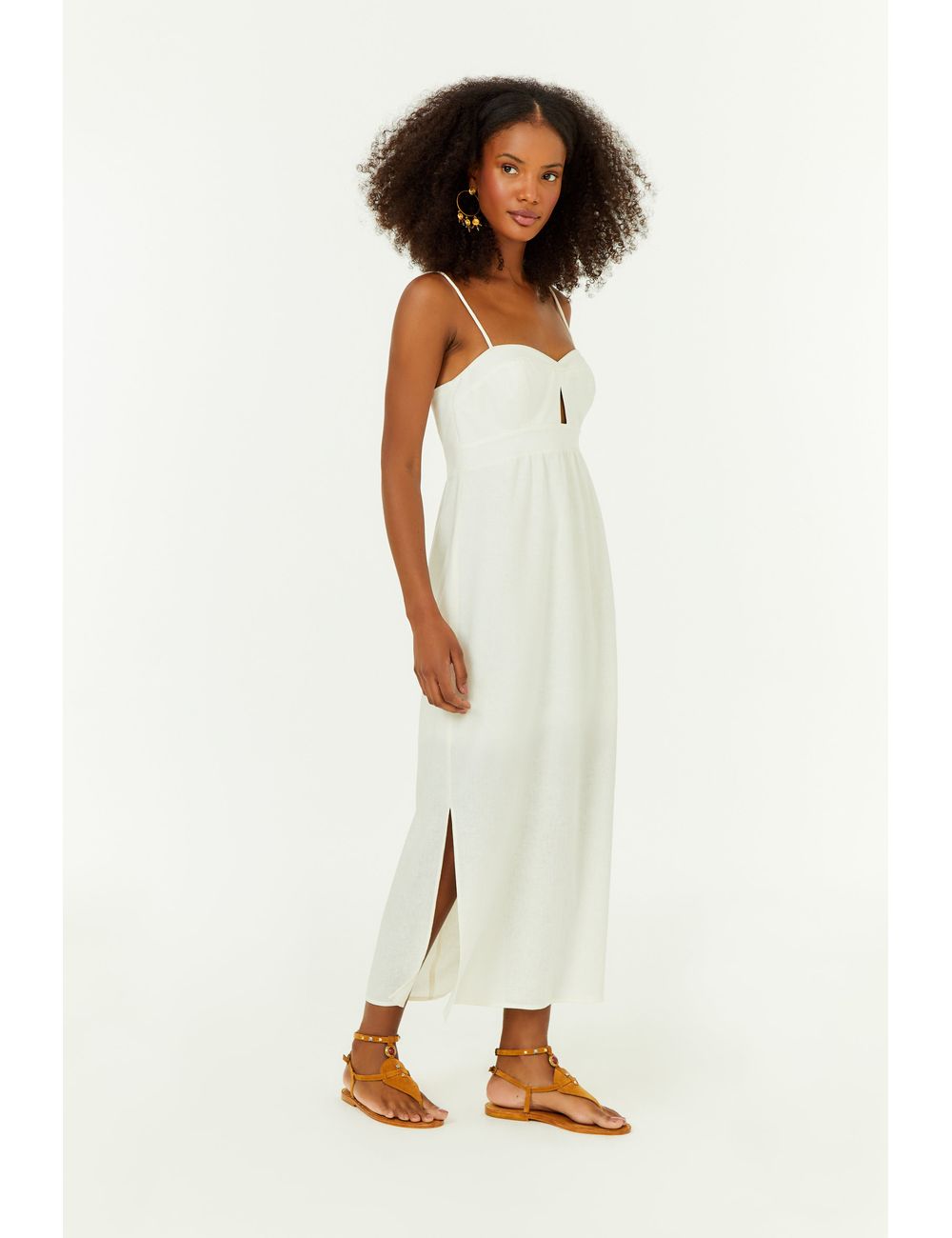 Vestido Midi Decote Vazado