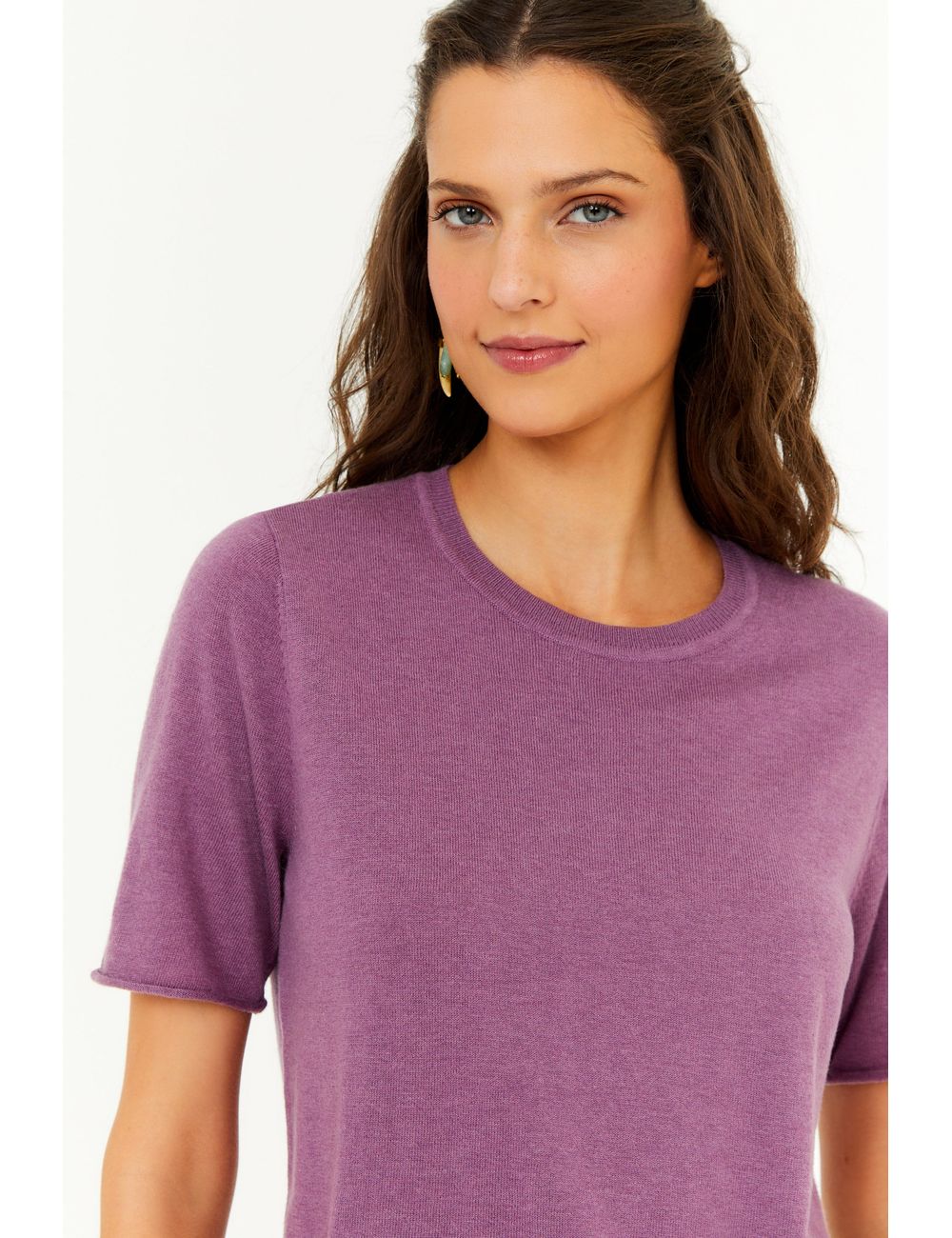 Blusa Tricot Decote Careca