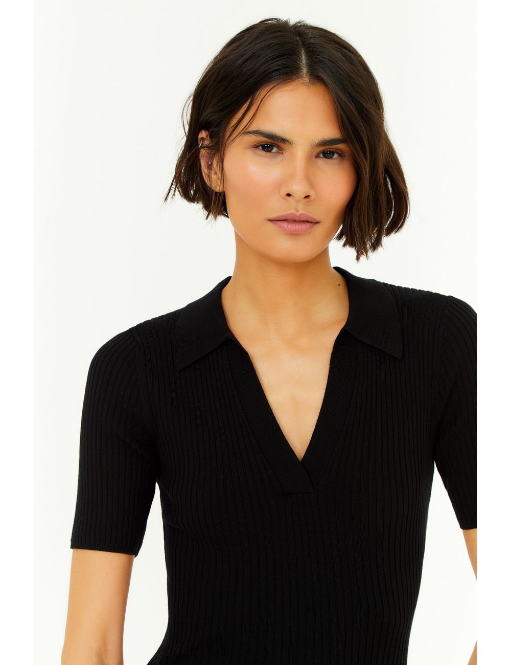 Blusa Tricot Polo Canelada