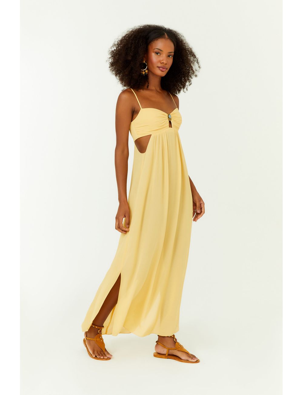 Vestido Midi Ggt Decote Metal