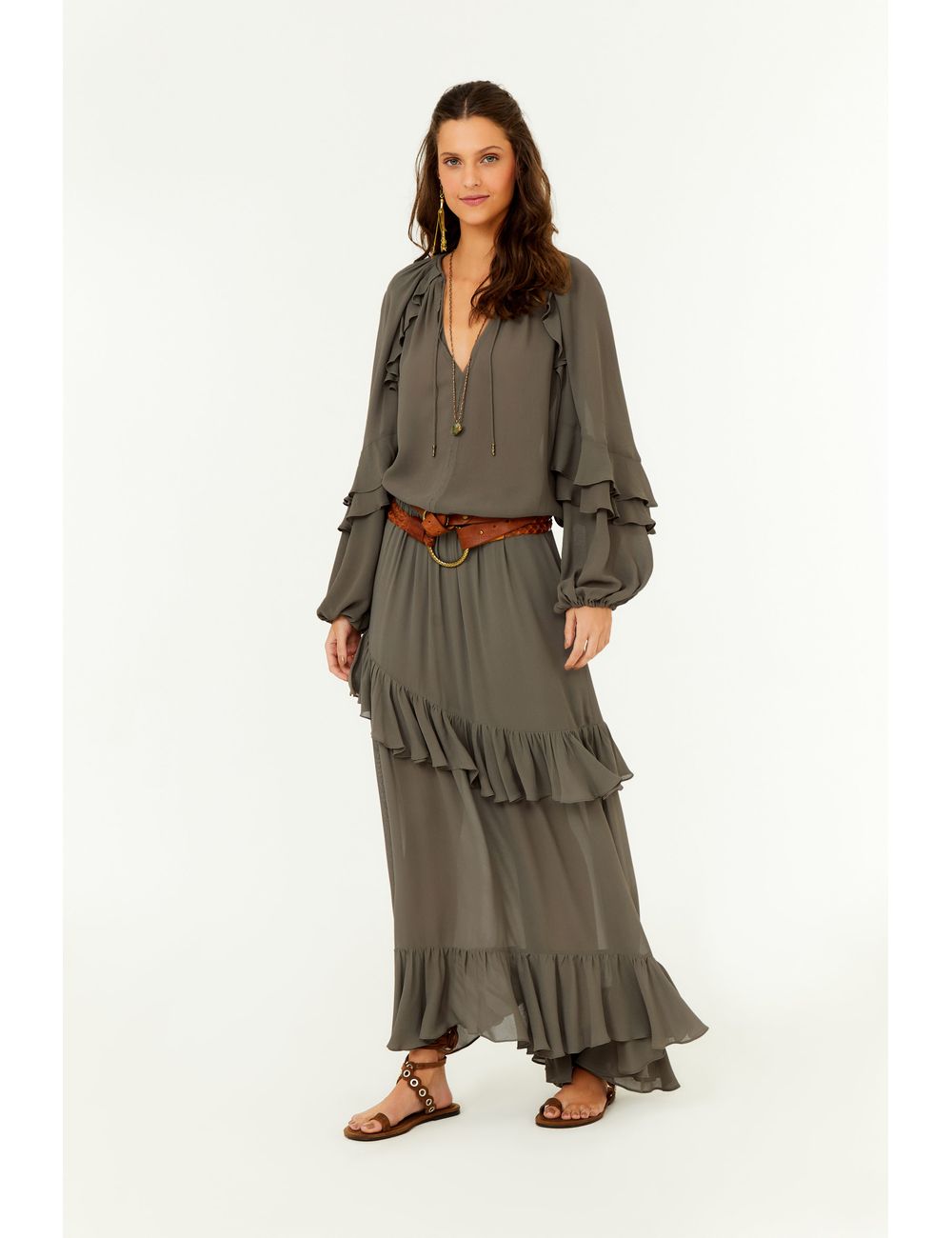 Saia Midi Ggt Babados