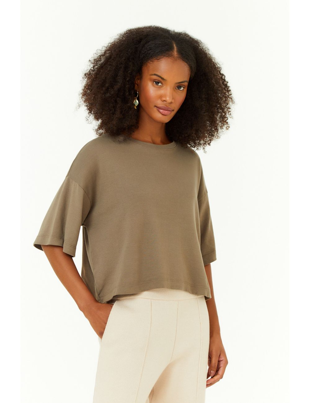 T-Shirt Manga Curta Estonada