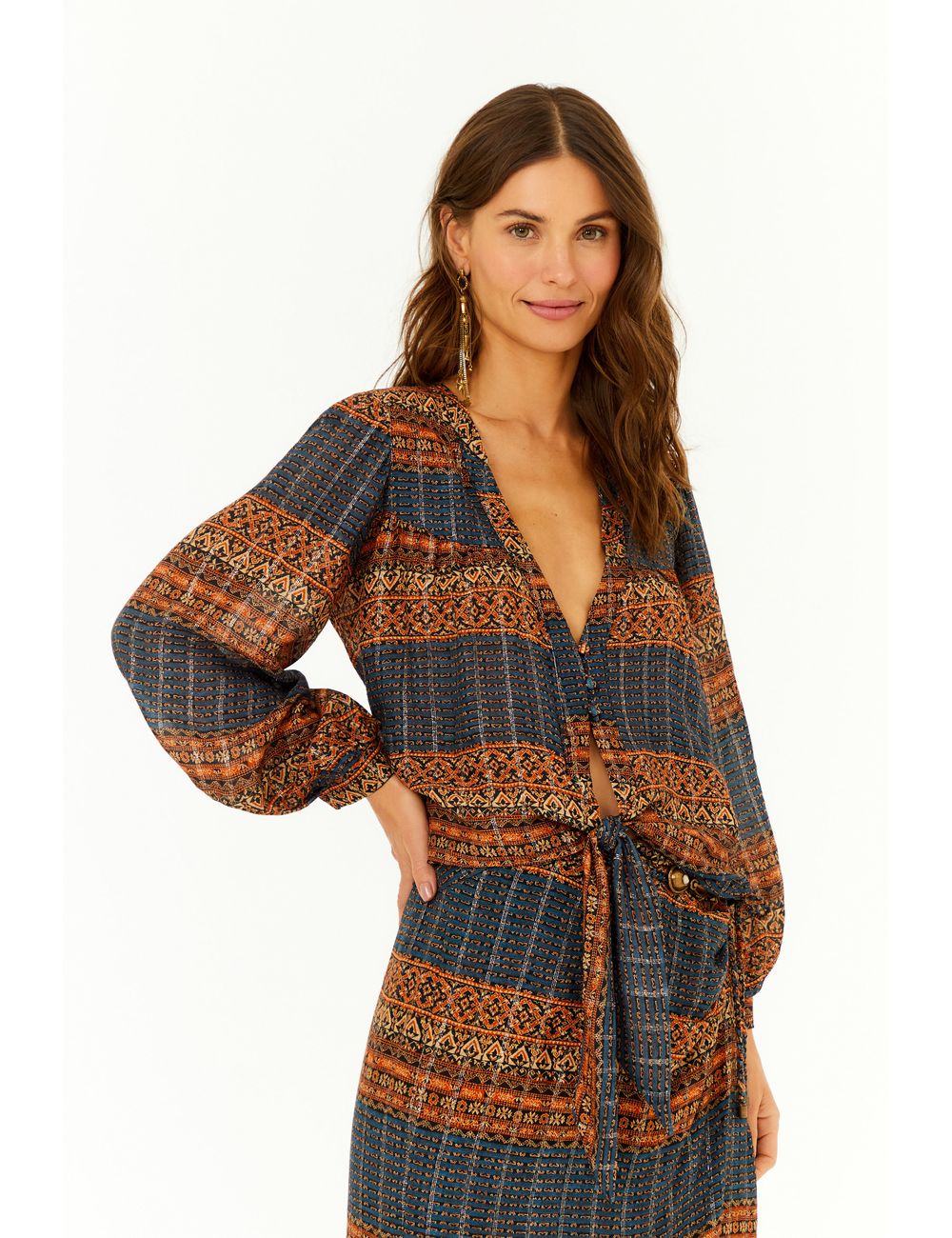 Blusa Amarração Estampa Zay