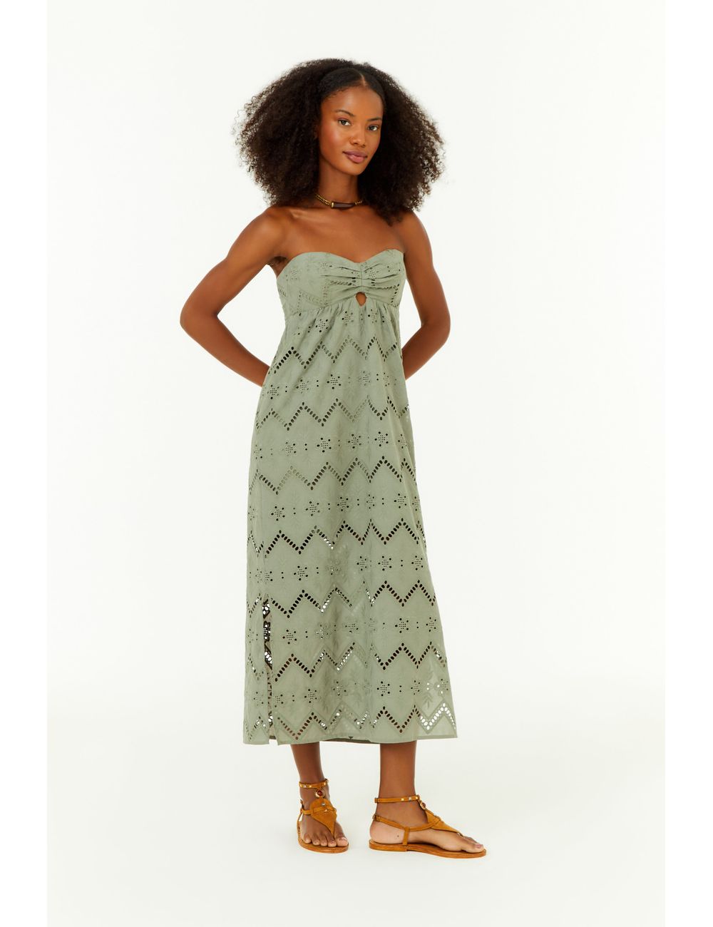 Vestido Sem Alça Bordado Gale