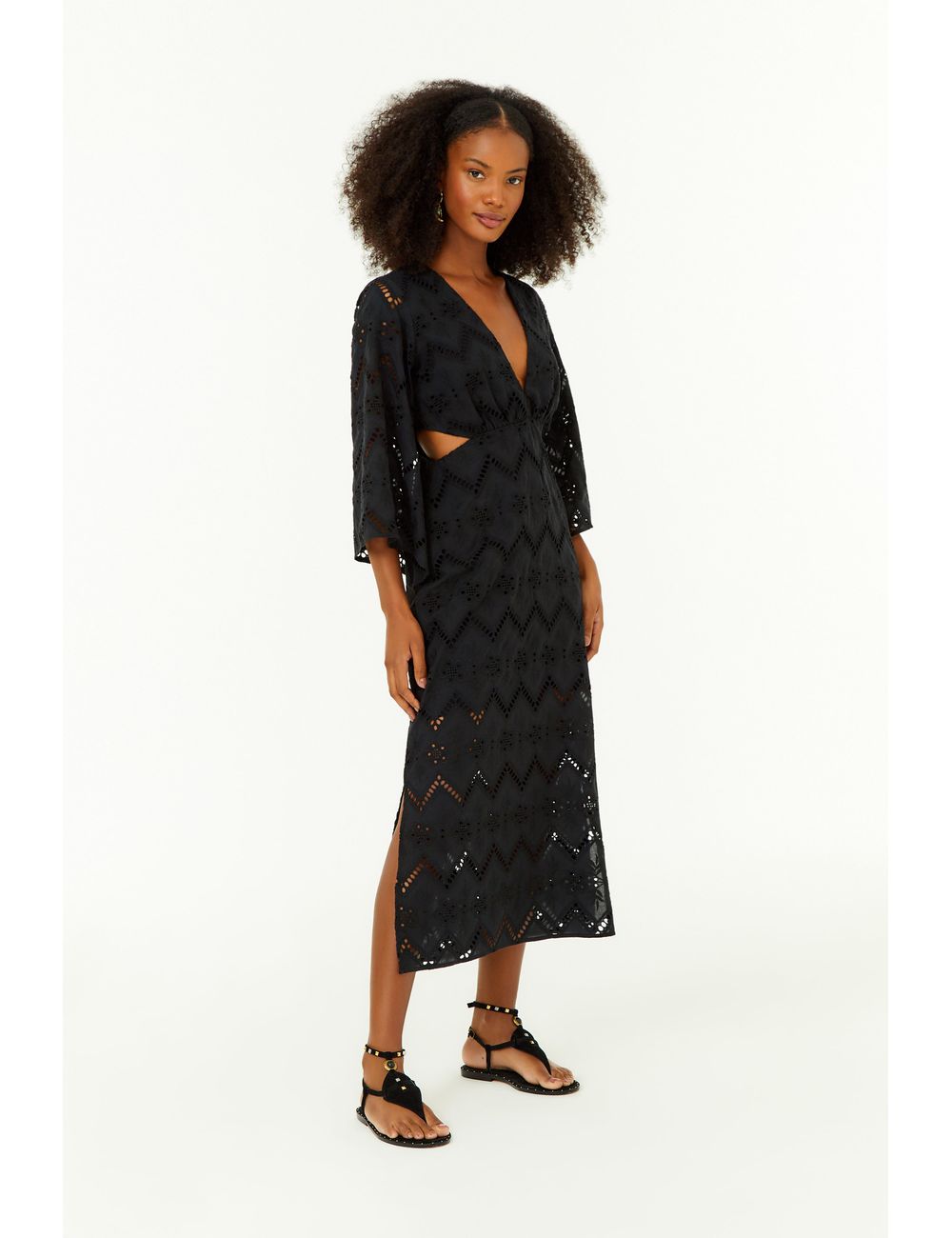 Vestido Decote Bordado Gale