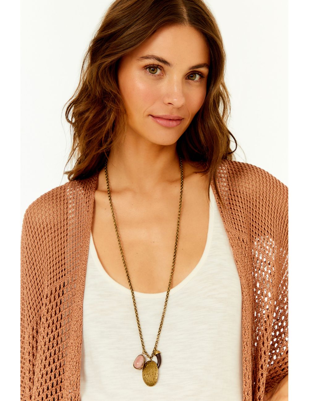 Colar Corrente Pingentes - Ouro Velho / U