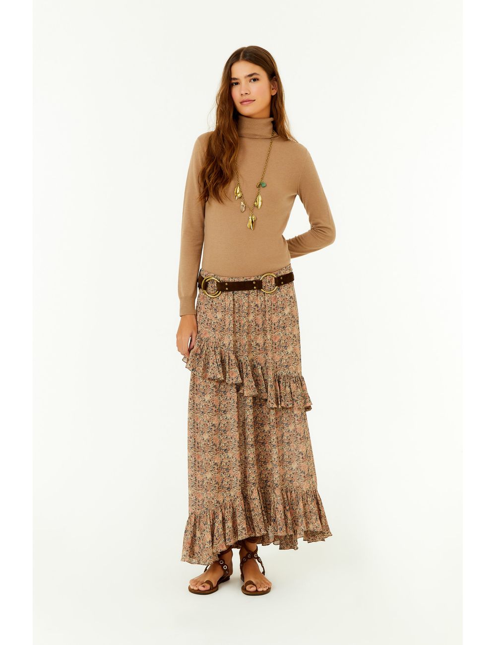 Saia Midi Ggt Estampa Fable