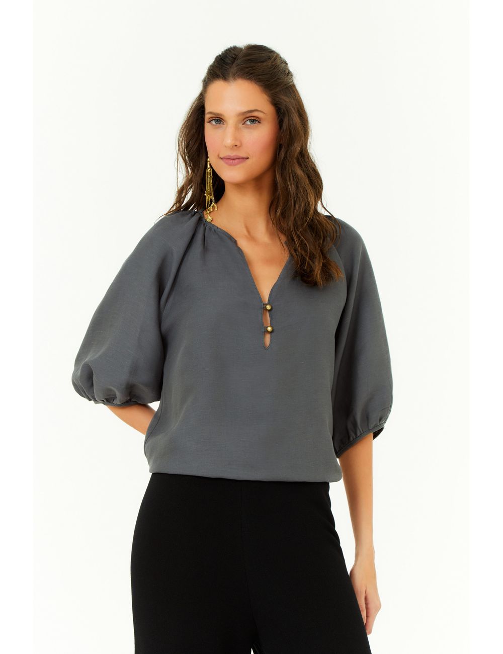 Blusa Decote Botões