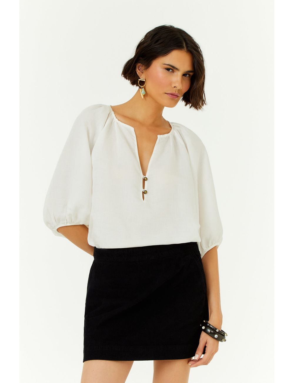 Blusa Decote Botões