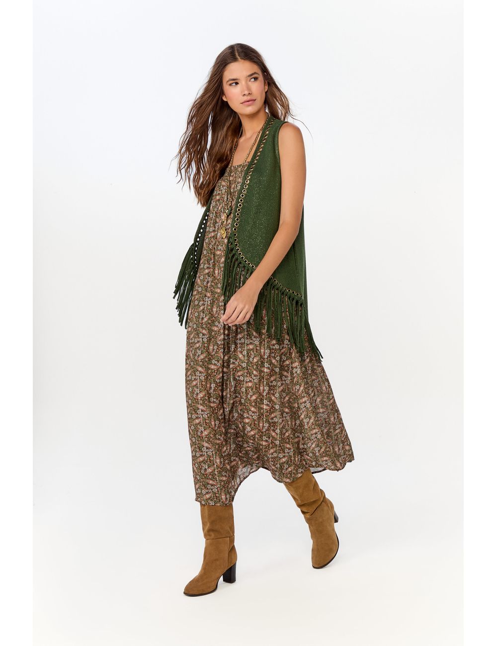 Vestido Lastex Decote Estampa Aysha