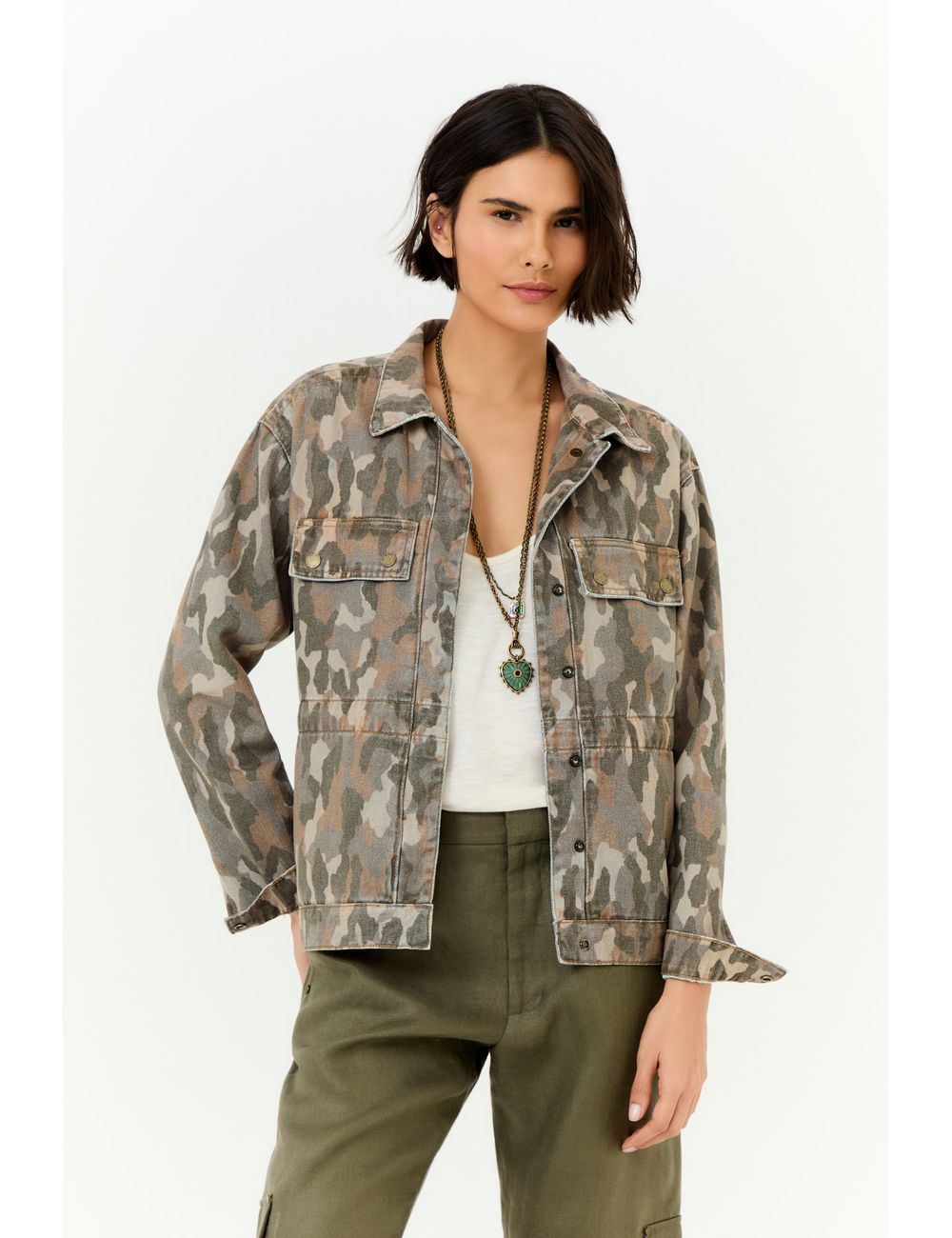 Parka Sarja Estampa Camuflado