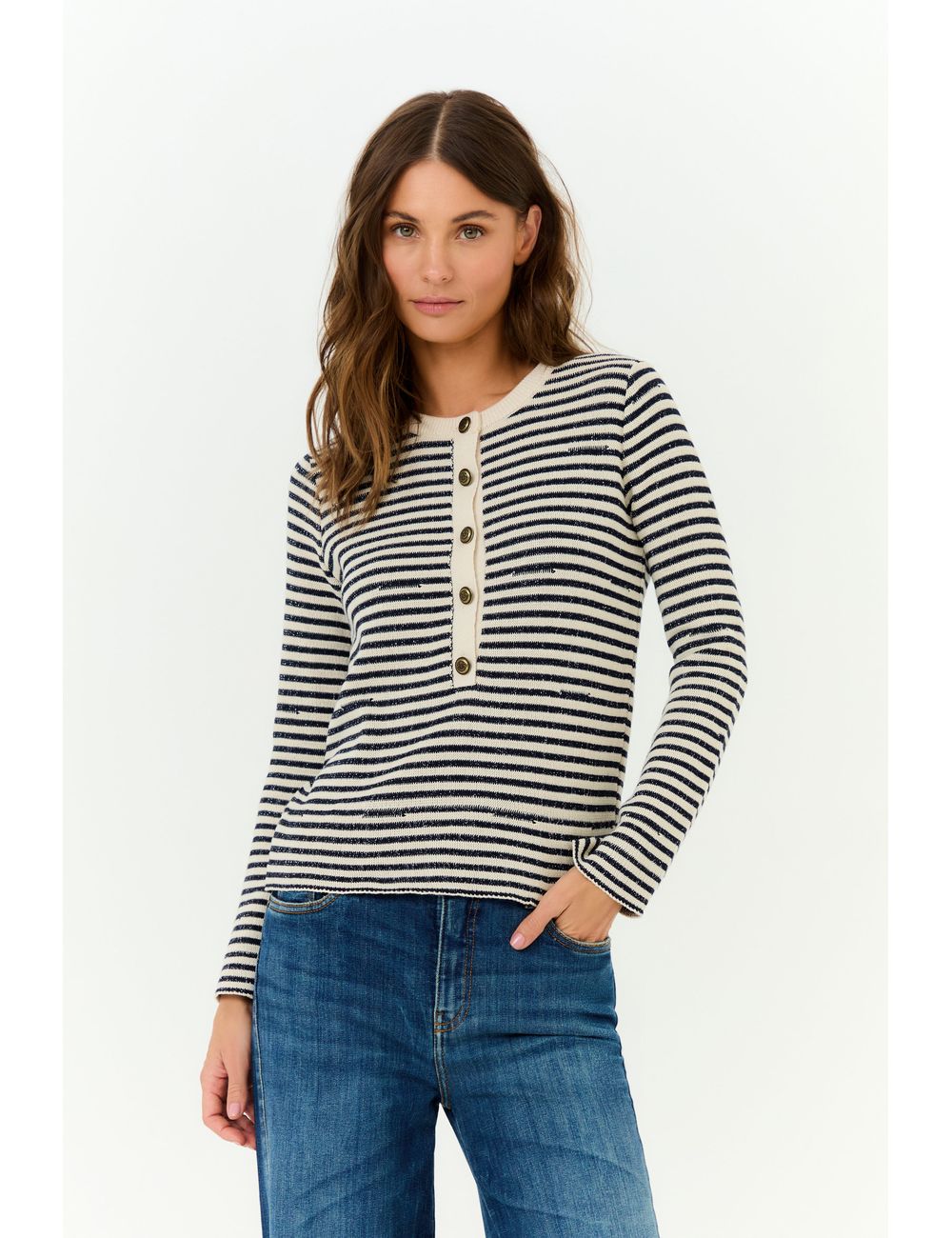 Blusa Tricot Listrada Botões