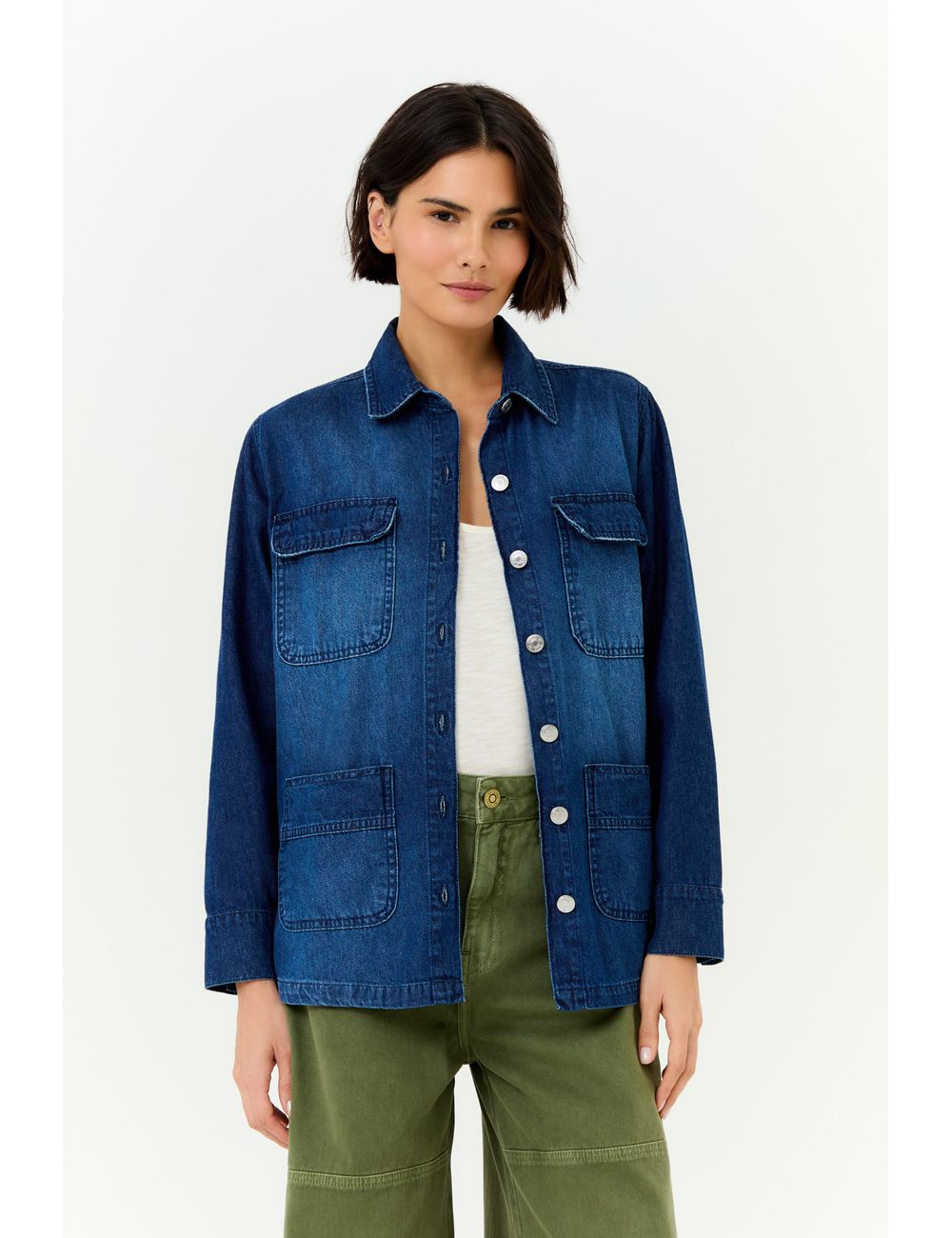 Camisa Jeans Utilitário