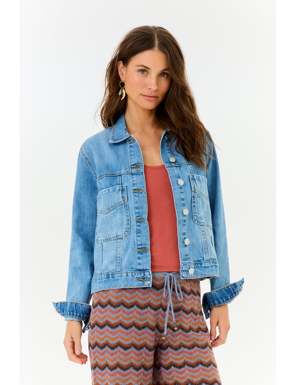 Jaqueta Jeans Gola Bordada