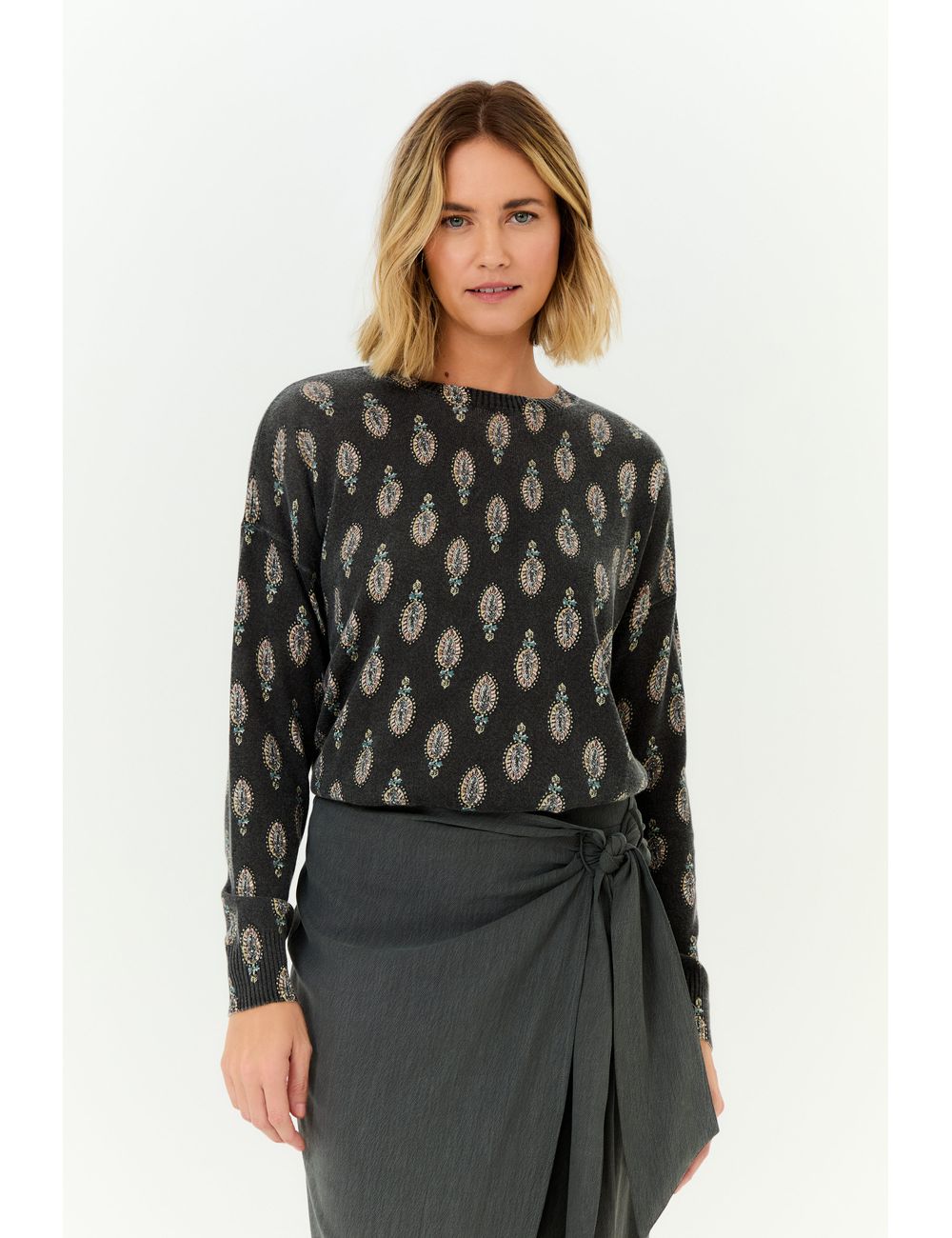 Blusa Tricot Estampa Jasmin