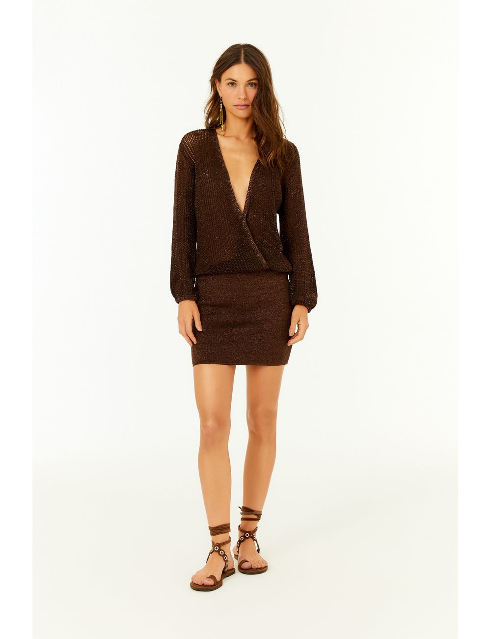 Vestido Mini Tricot Transpassado