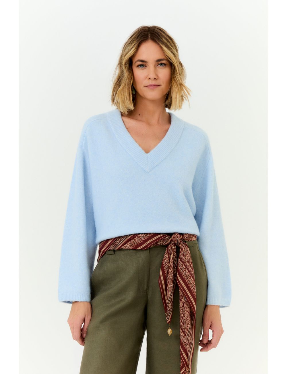 Pull Tricot Gola v Barra Canelada