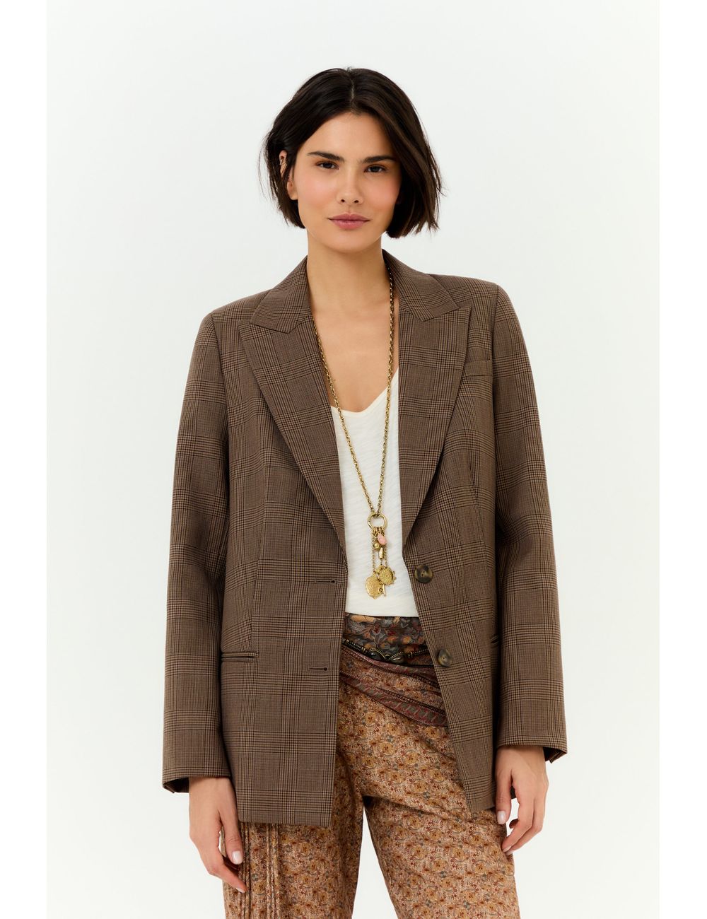 Blazer Recorte Alfaitaria Xadrez