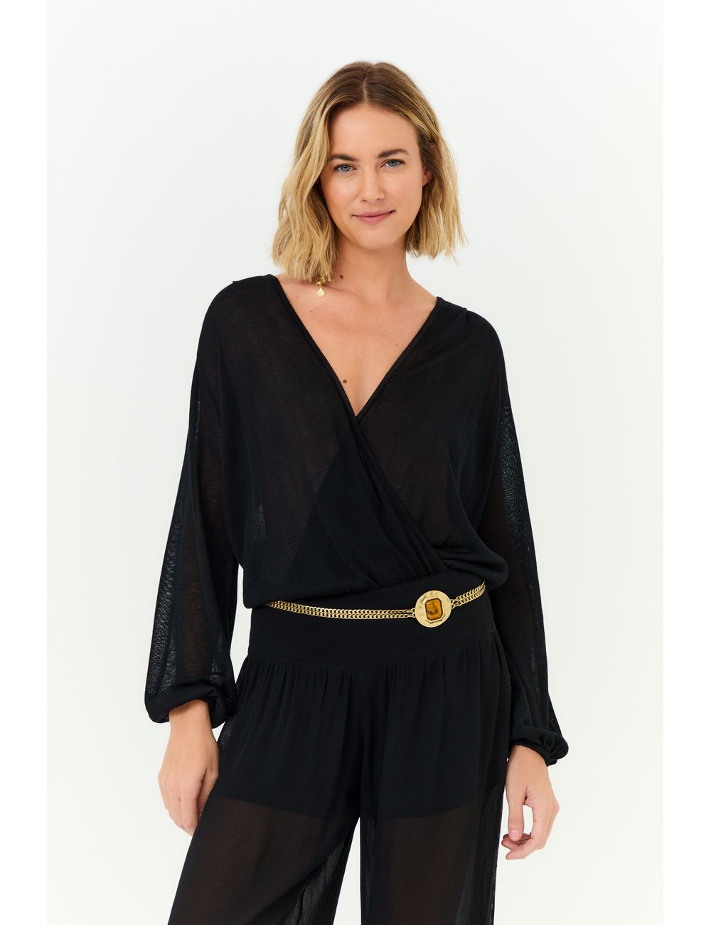 Body Tricot Decote Transpasse