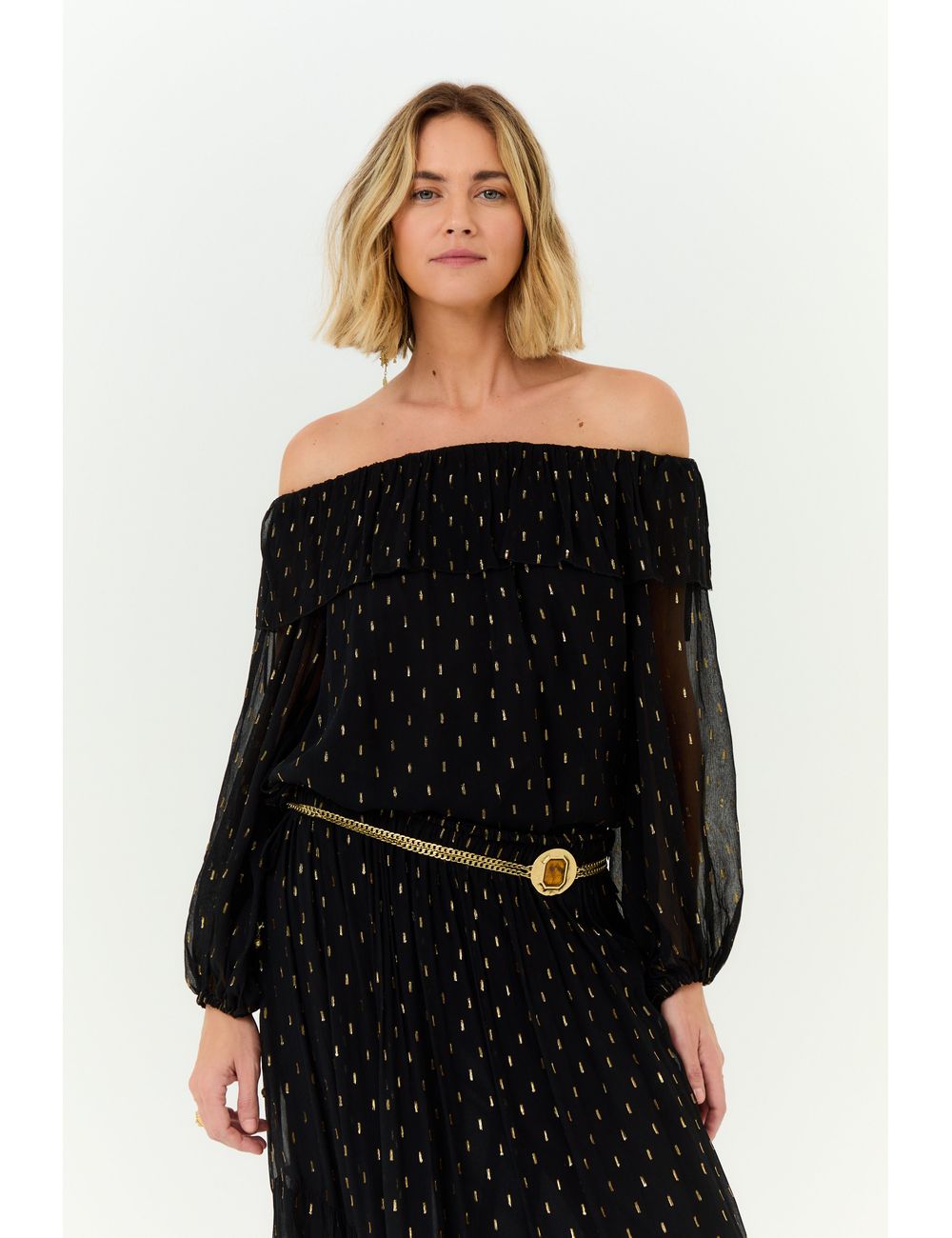 Blusa Ombro a Ombro Ggt Lurex