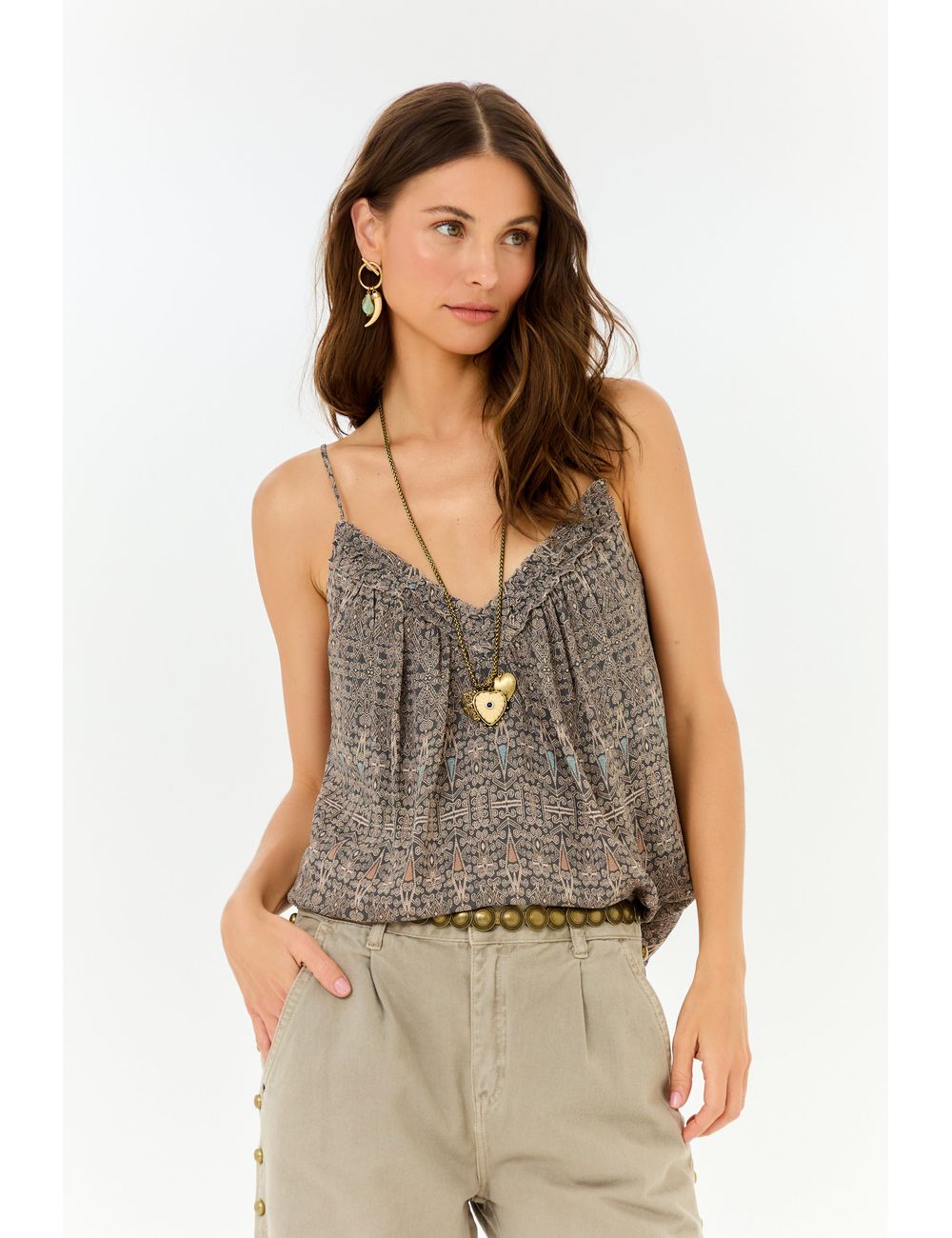 Blusa Alça Ggt Estampa Olive