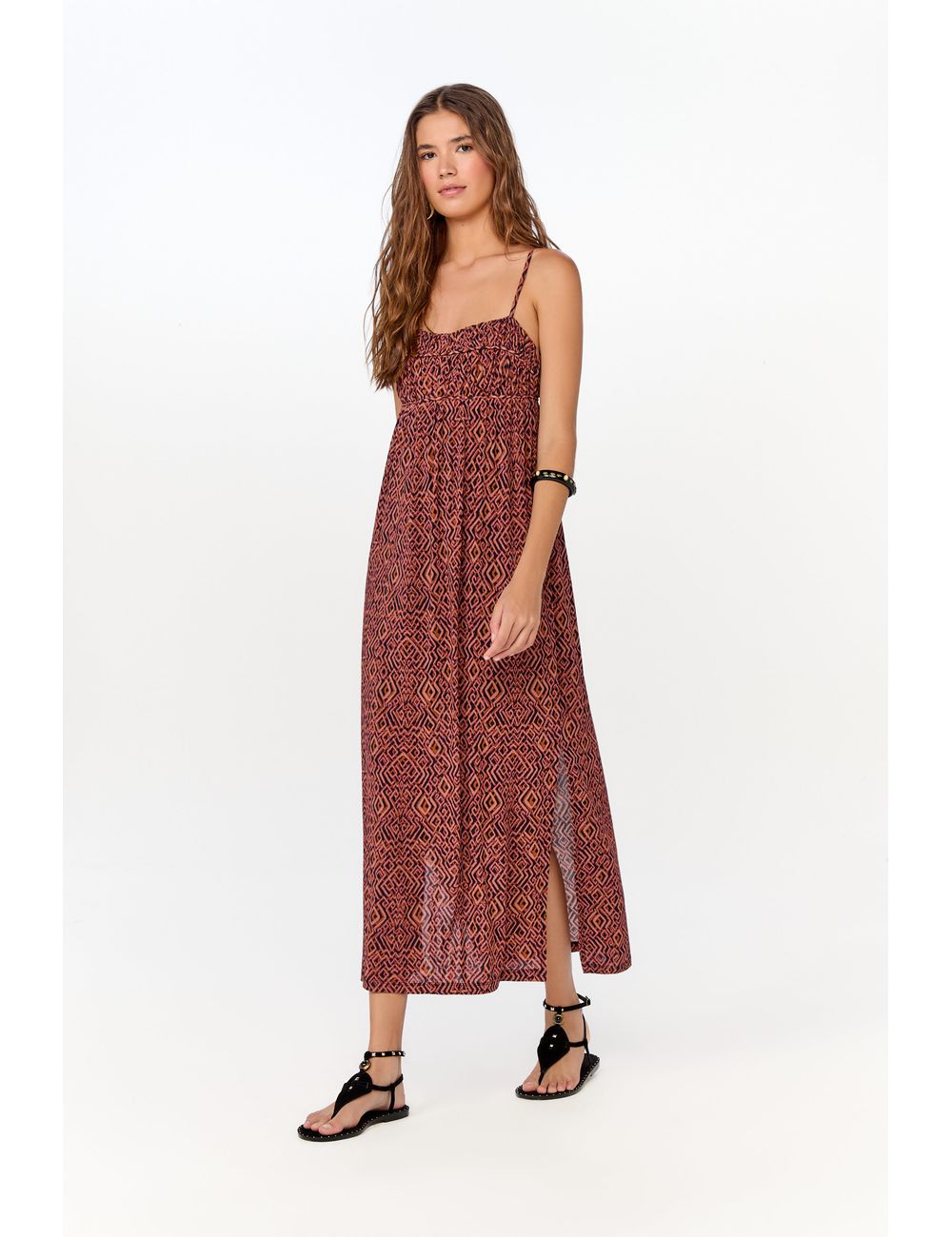 Vestido Midi Alcinha Estampa Zuma