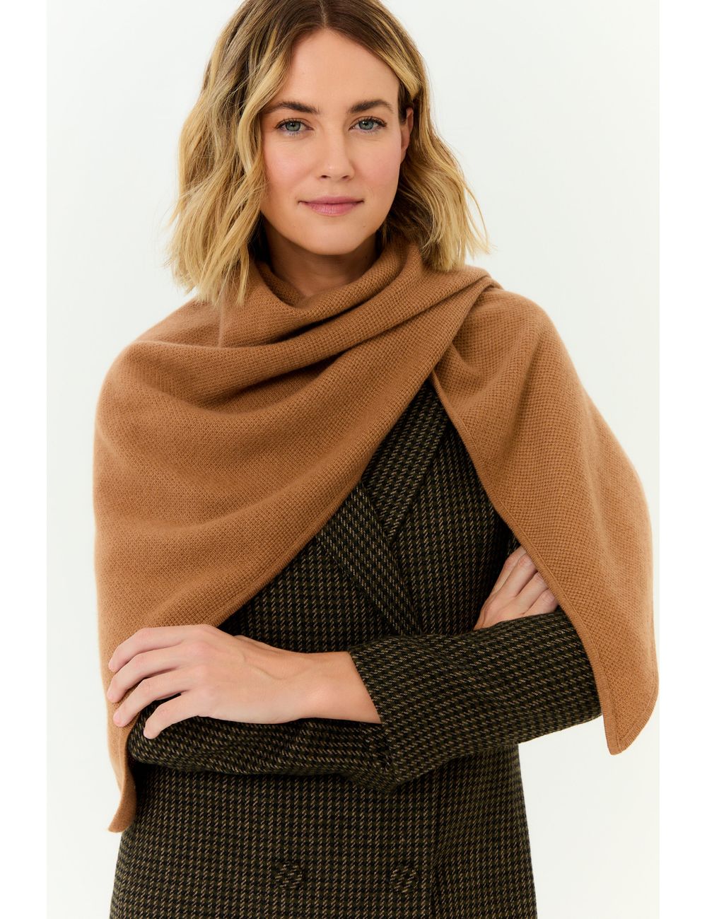 Lenço Tricot Cashmere - Camel / U