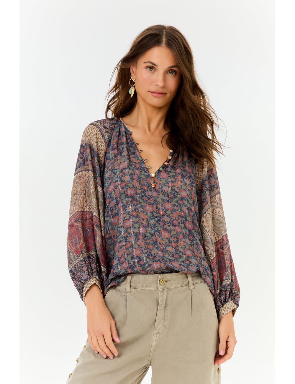 Bata Botões Estampa Livy