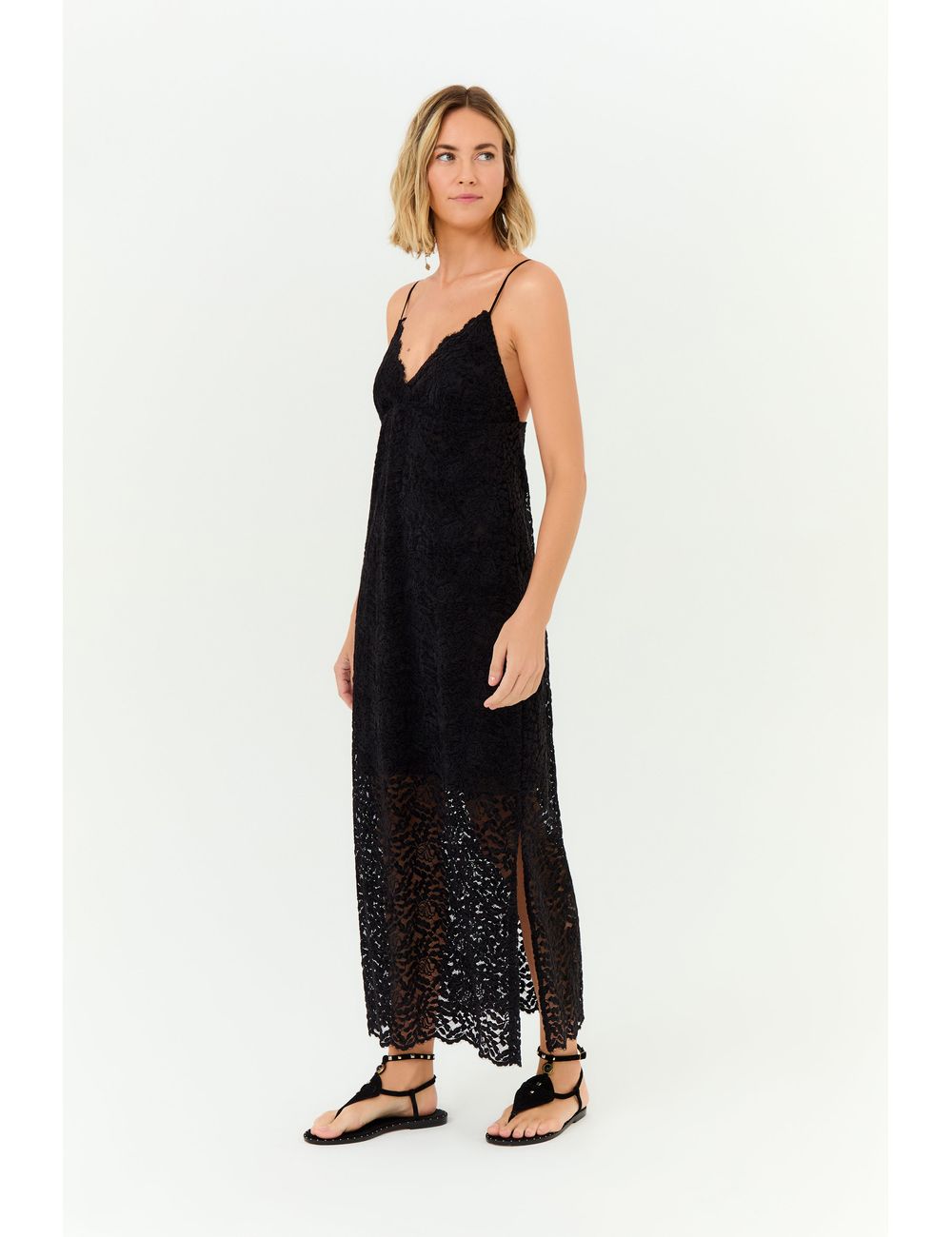 Vestido Midi Alça Renda