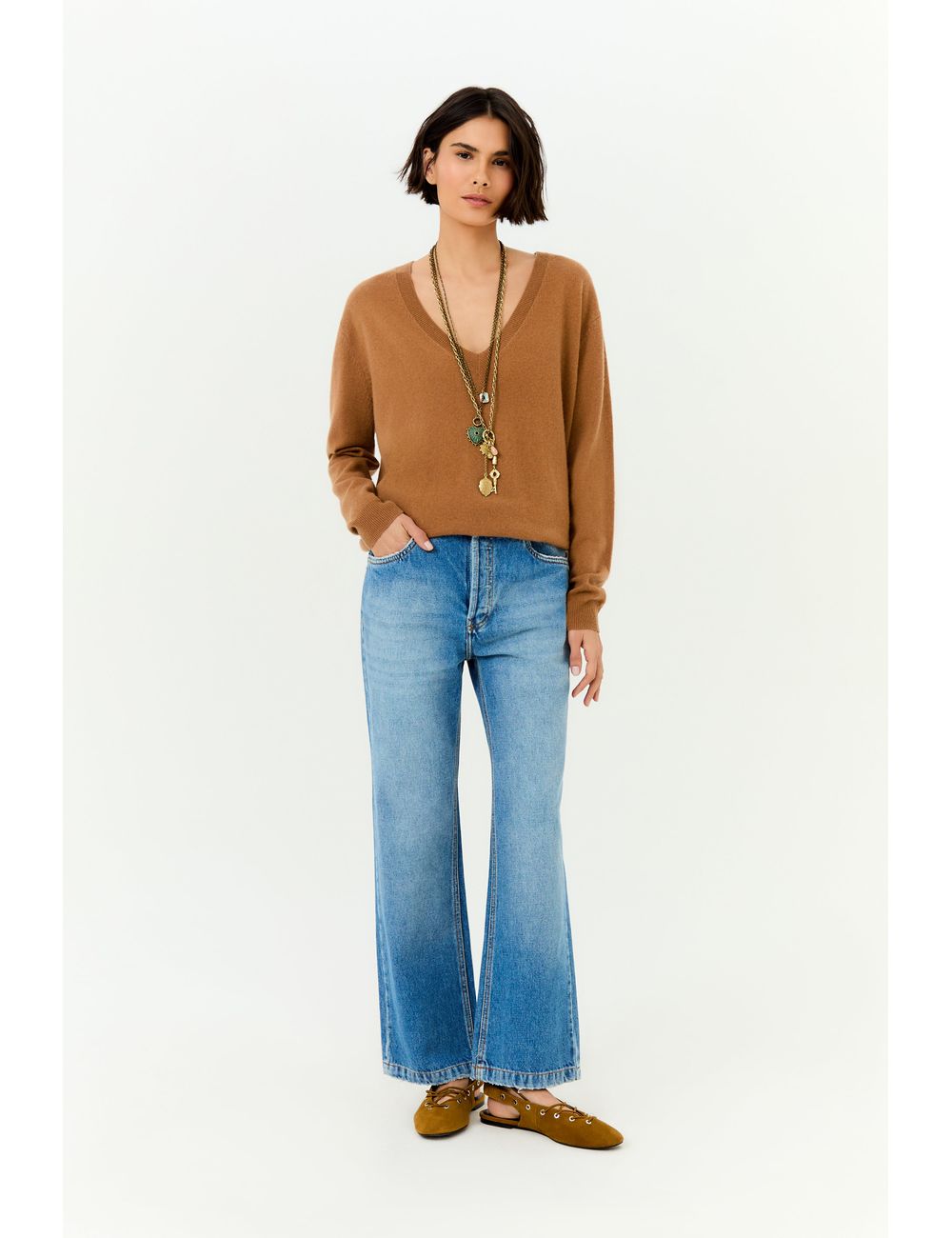 Calça Jeans Reta Botões Braguilha