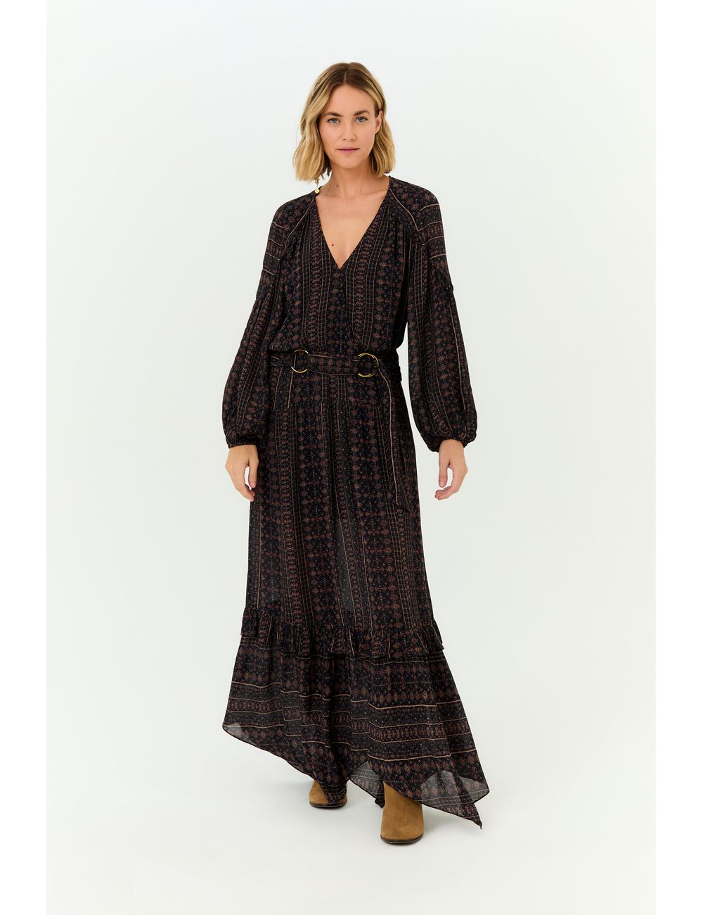 Vestido Longo Ggt Estampa Ivy