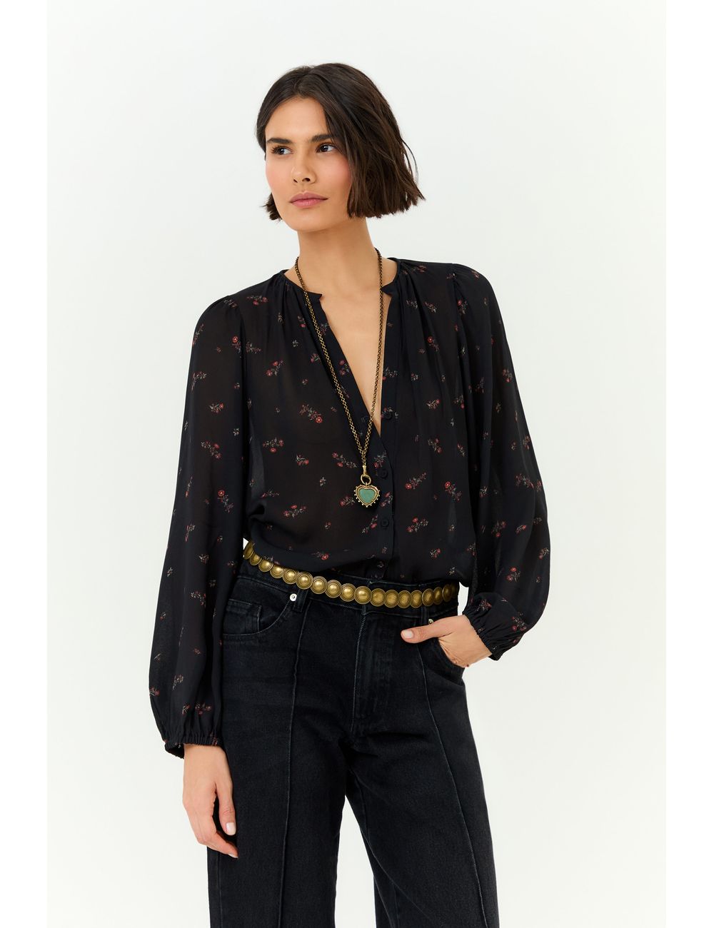 Camisa Manga Longa Ggt Estampa Lily