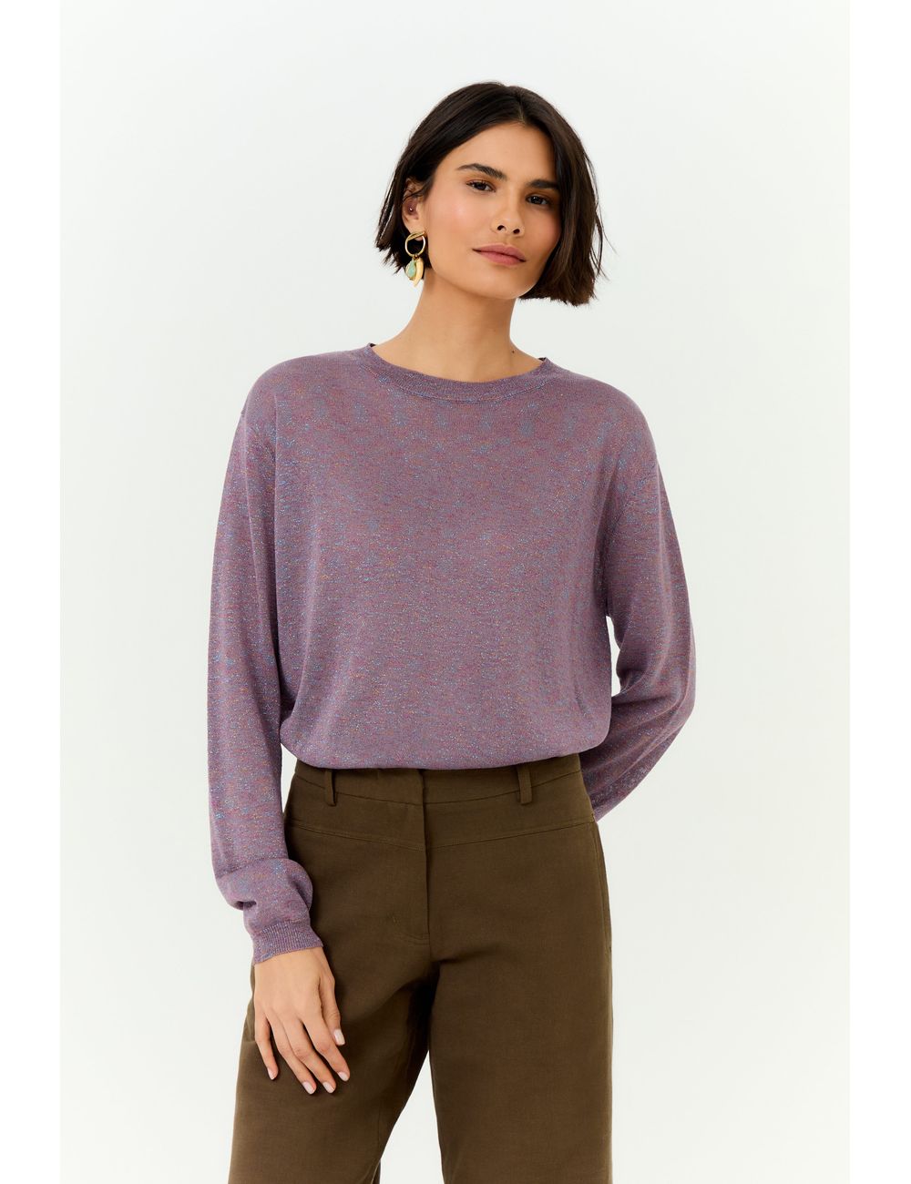 Blusa Tricot Transparência Lurex