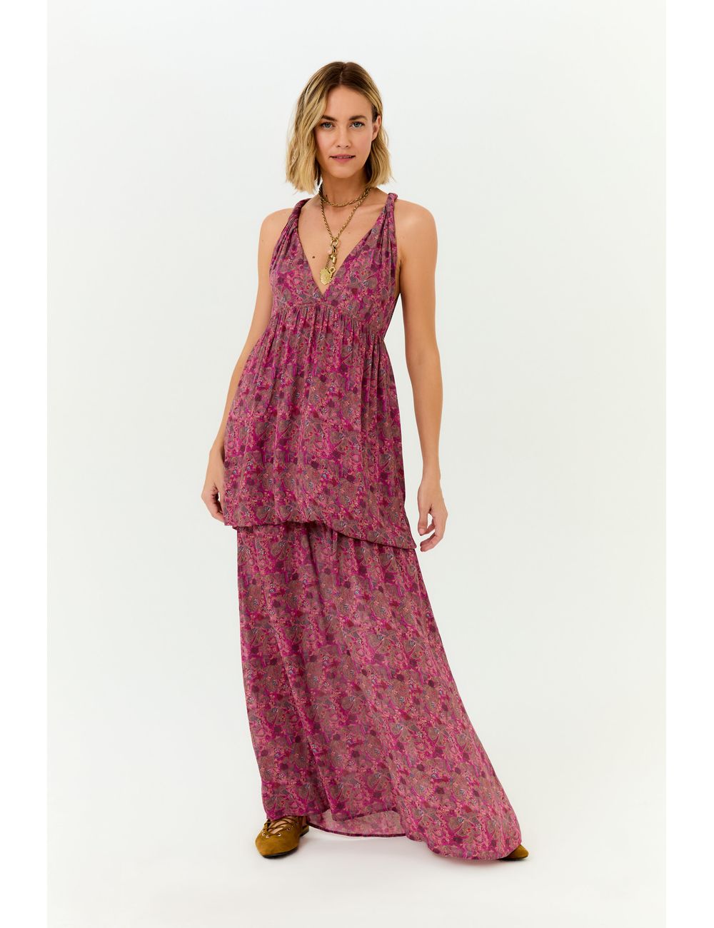 Vestido Longo Ggt Estampa Cora