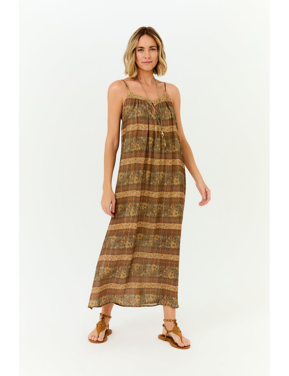 Vestido Midi Gota Estampa Ipe