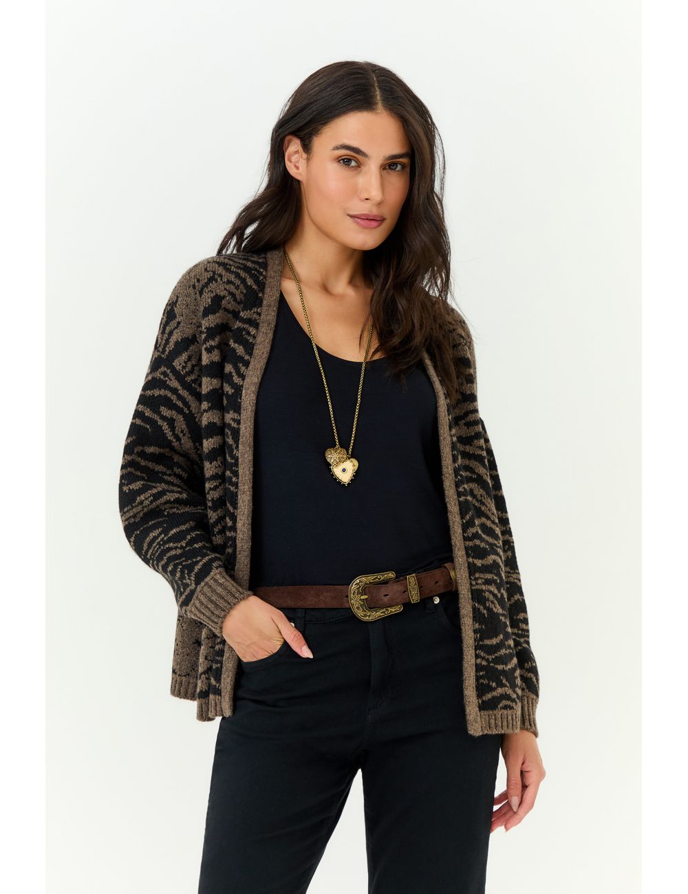 Cardigan Tricot Jacquard Felin