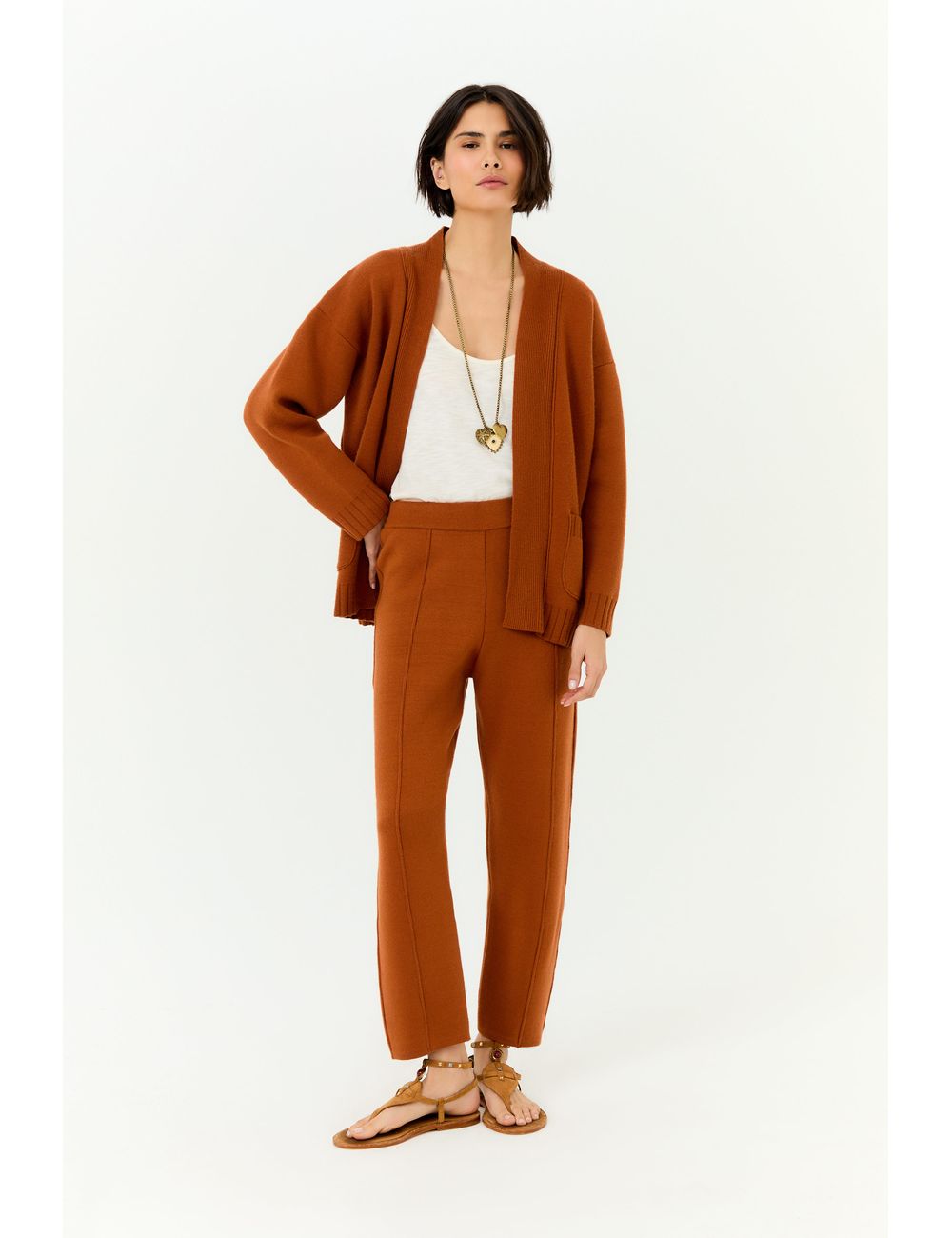 Calça Tricot Baloon Bolso Costas