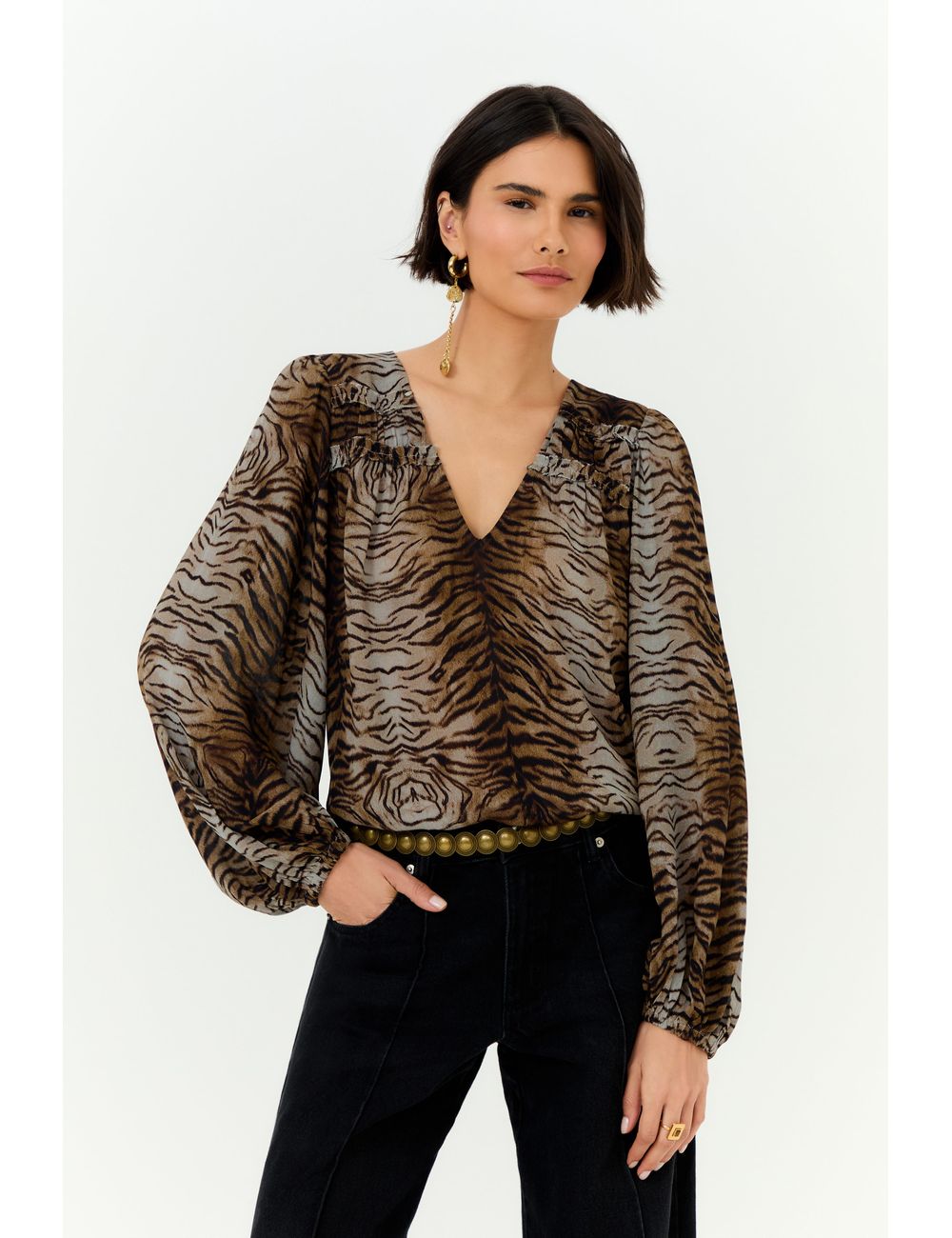 Blusa Ggt Estampa Felin